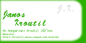 janos kroutil business card